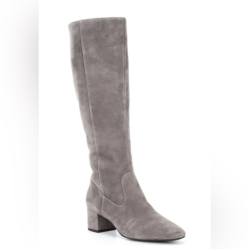 Alex Marie Prizelle Suede Tall Knee Boots Gray Zipper Closure Sz 7.5 M Wide Calf